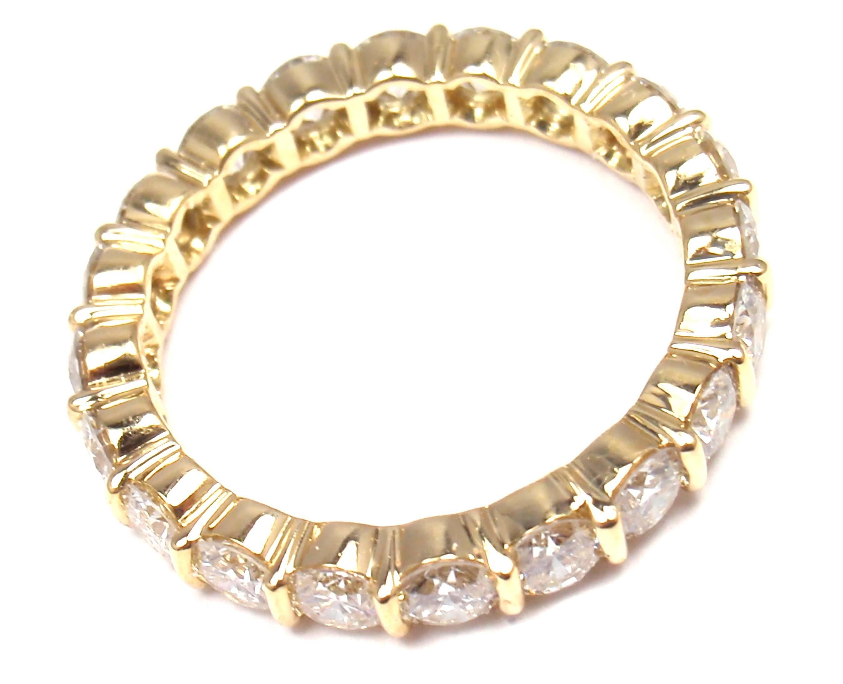 Tiffany & Co. Diamond Eternity Yellow Gold Wedding Band Ring In New Condition In Holland, PA