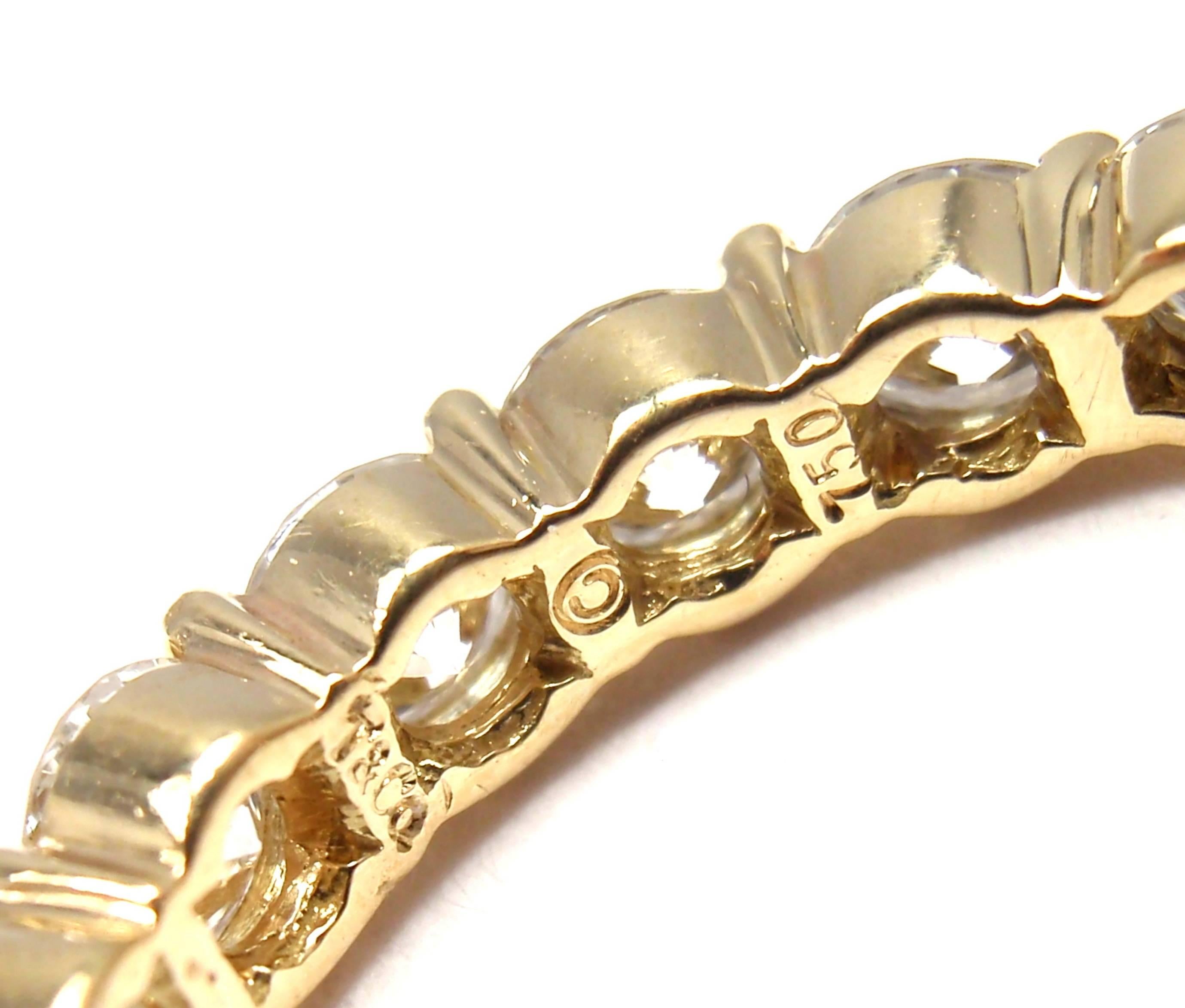 Women's or Men's Tiffany & Co. Diamond Eternity Yellow Gold Wedding Band Ring