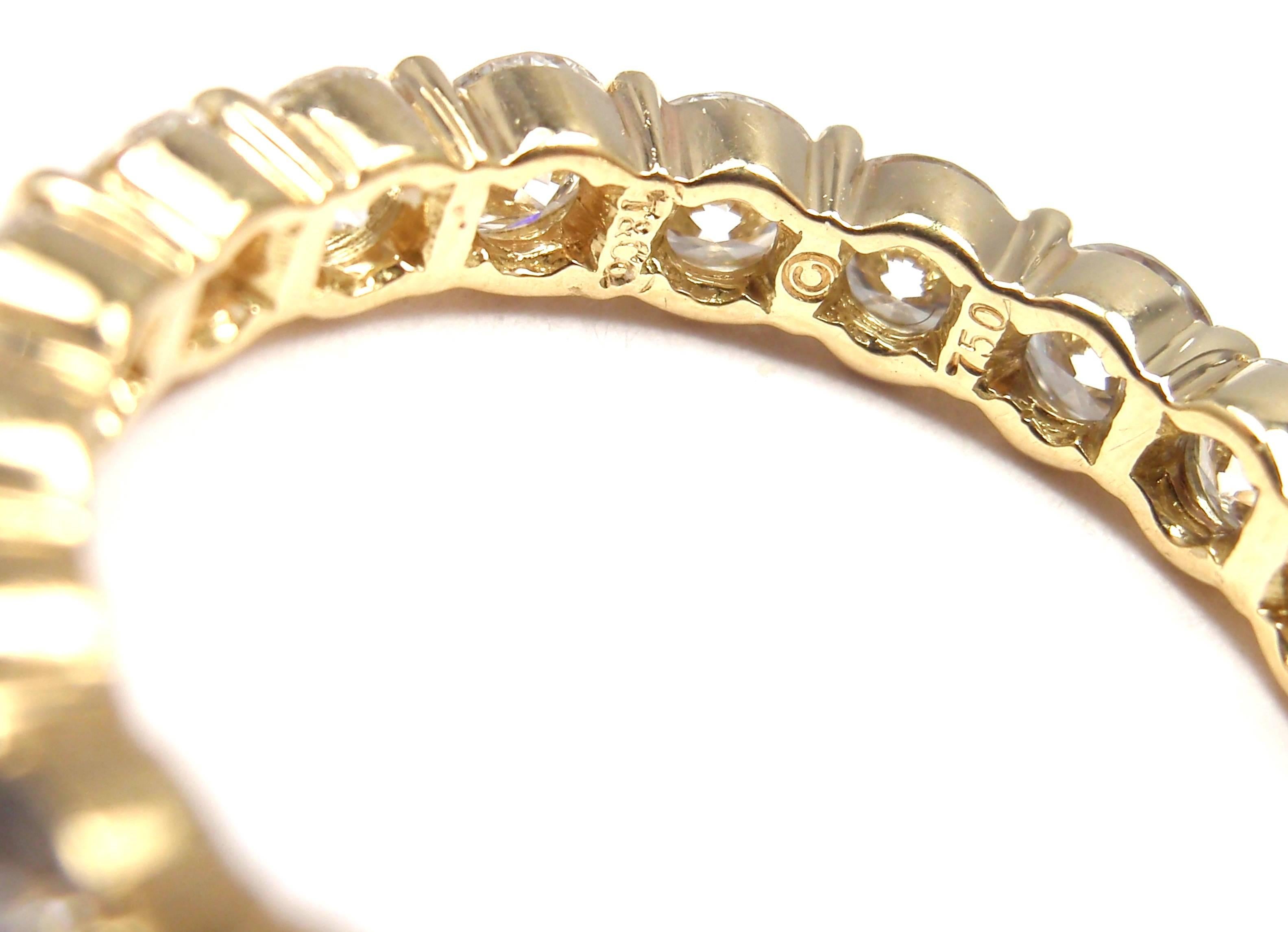 Tiffany & Co. Diamond Eternity Yellow Gold Wedding Band Ring 1