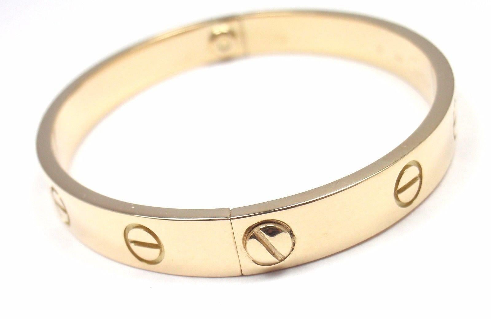 Cartier Love Yellow Gold Bangle Bracelet 5