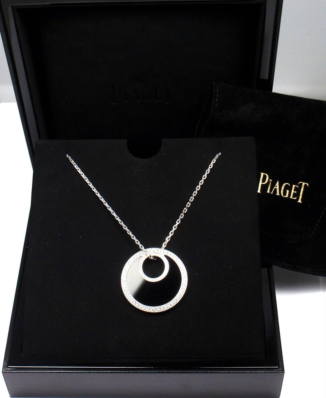 Piaget Limelight Twice Diamond Black Onyx Drop White Gold Pendant