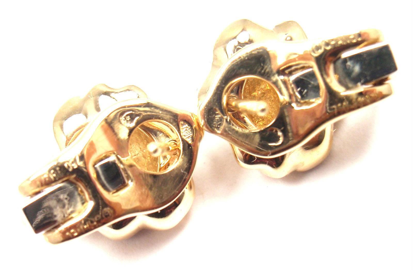 Chanel Camellia Camelia Flower Diamond Yellow Gold Earrings In New Condition In Holland, PA