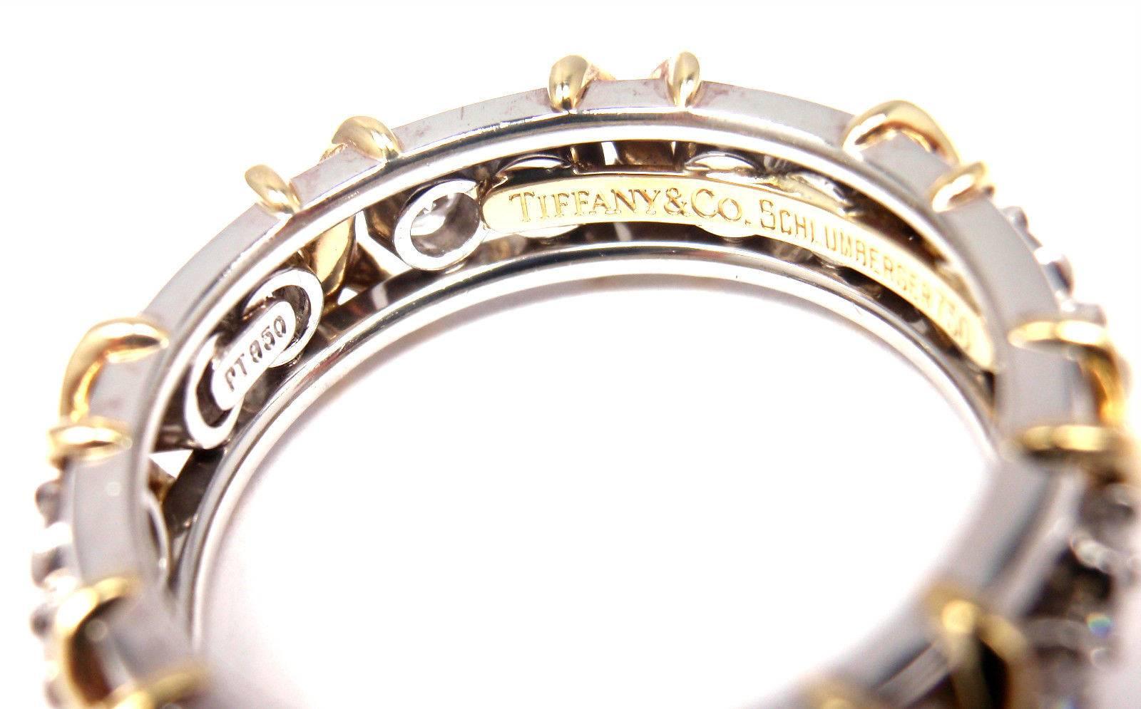 Tiffany & Co. Jean Schlumberger 16-Stone Diamond Gold Platinum Band Ring In New Condition In Holland, PA