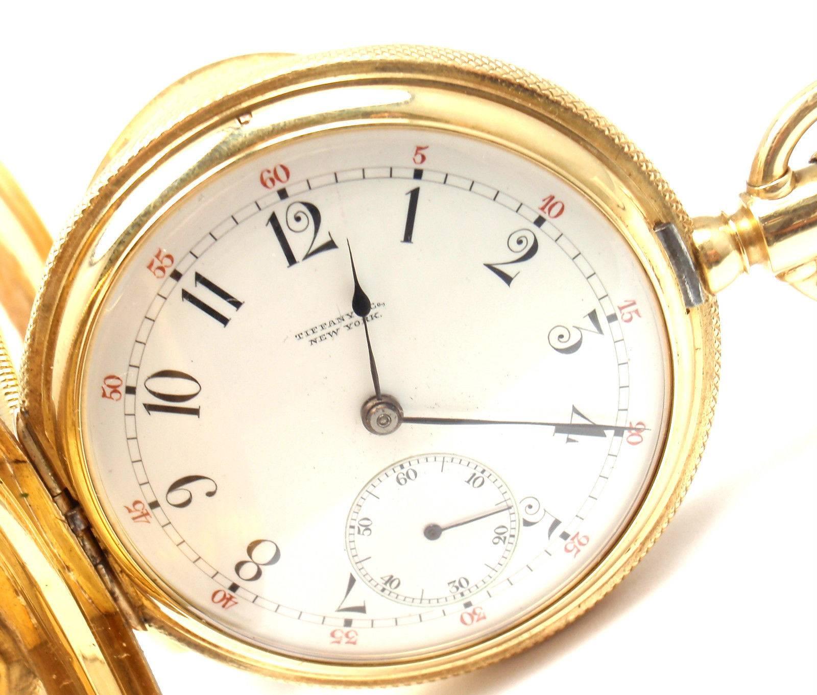 Tiffany & Co. Yellow Gold Triple Signed Hunter Case Pocket Watch 2