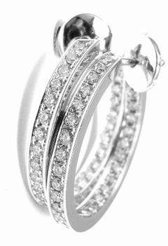 Cartier Inside Out Diamond Hoop White Gold Earrings
