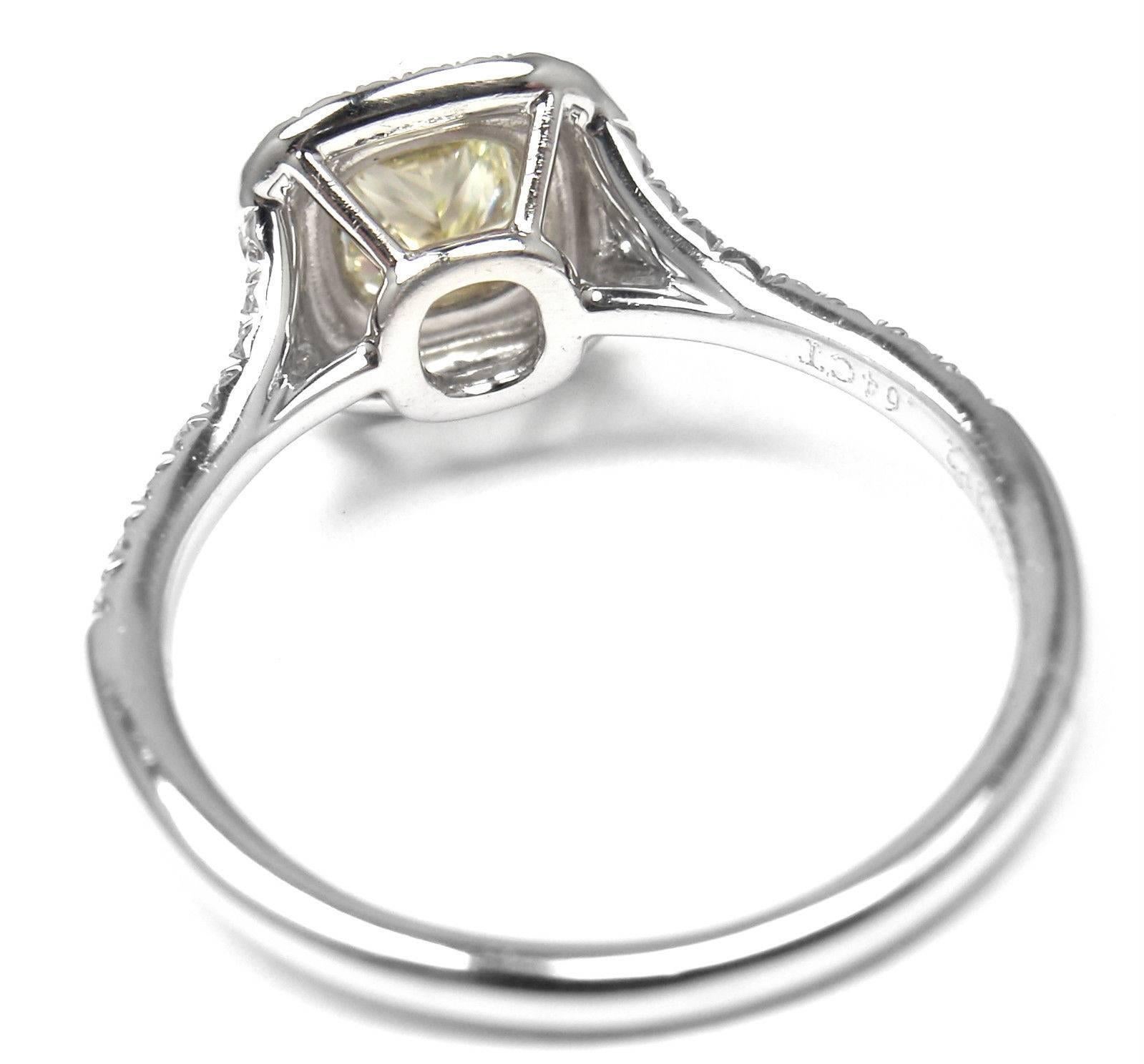 Tiffany & Co. Soleste Yellow and White Diamond Platinum White Gold Ring In New Condition In Holland, PA