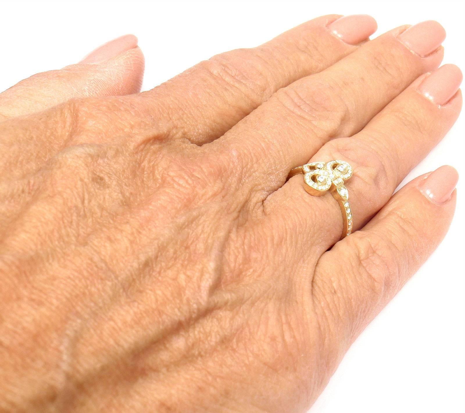 Tiffany & Co. Fleur-de-Lis Key Diamond Yellow Gold Band Ring 1