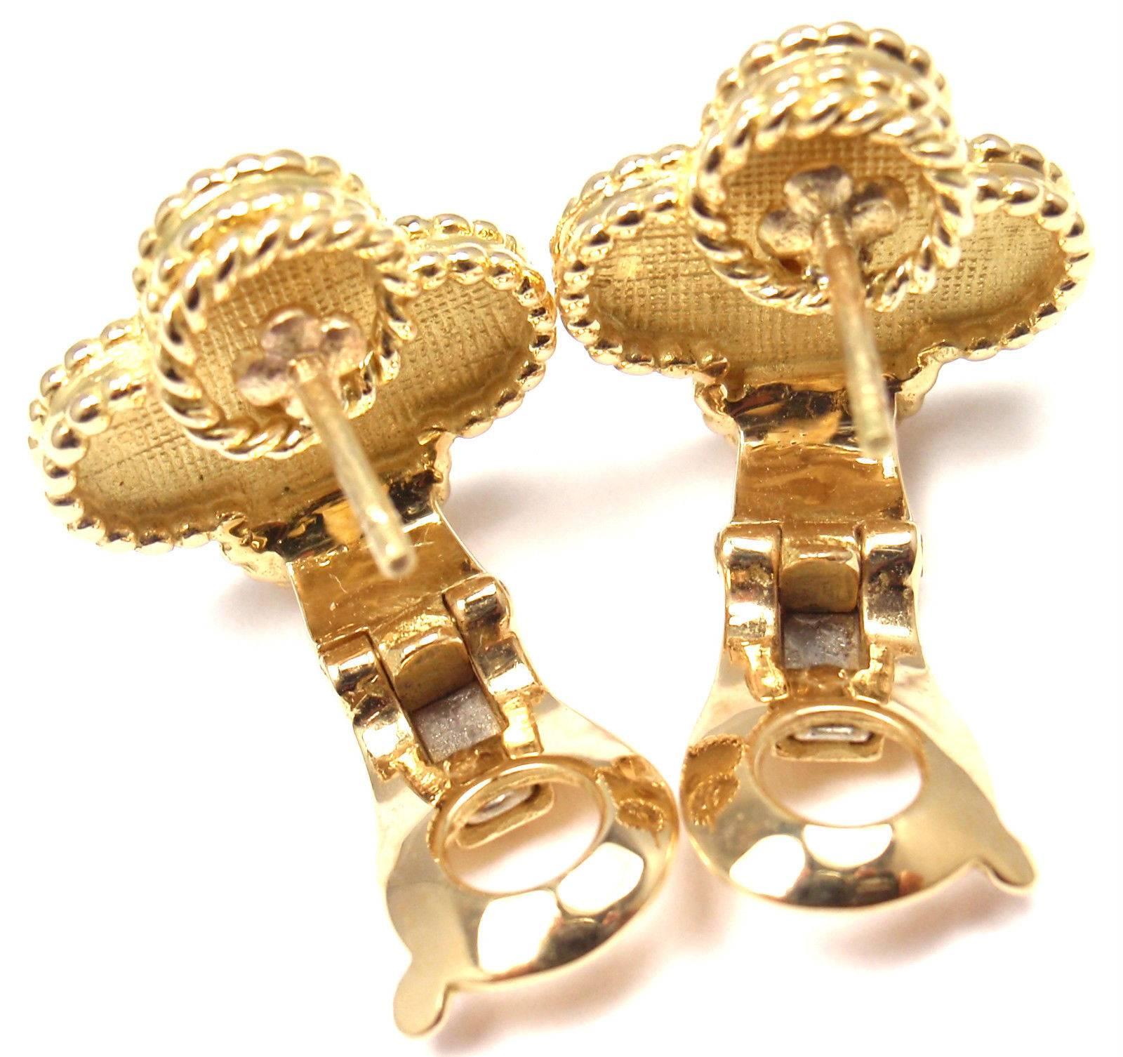 Van Cleef & Arpels Vintage Alhambra Yellow Gold Earrings 5