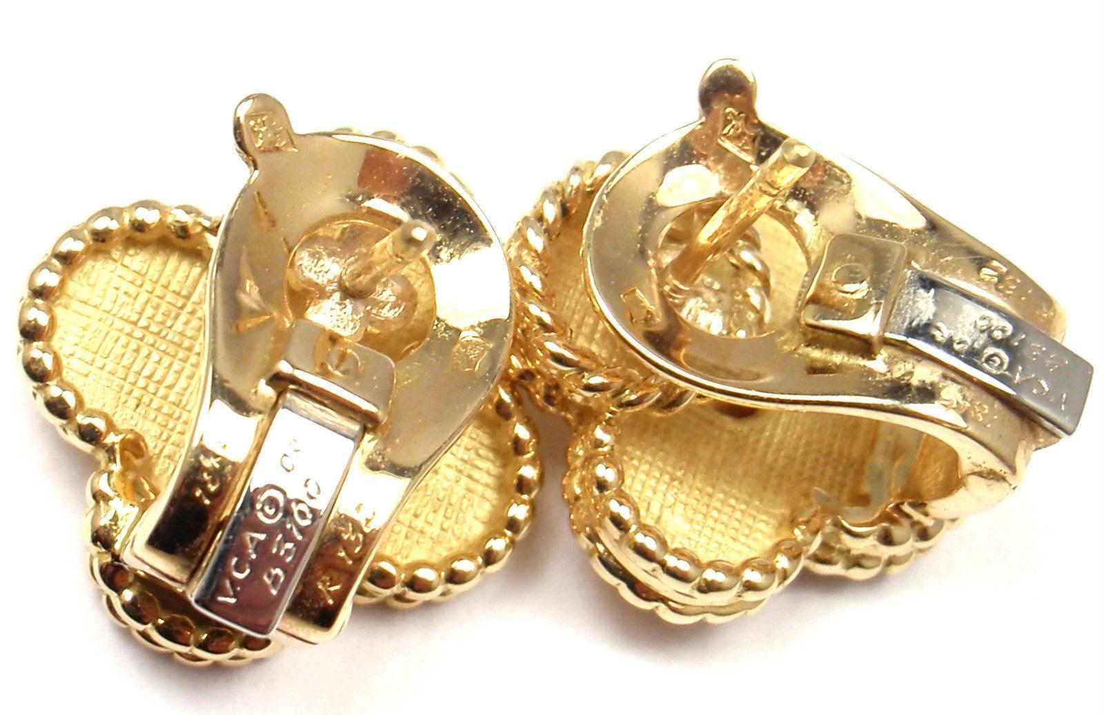 Van Cleef & Arpels Vintage Alhambra Yellow Gold Earrings 6