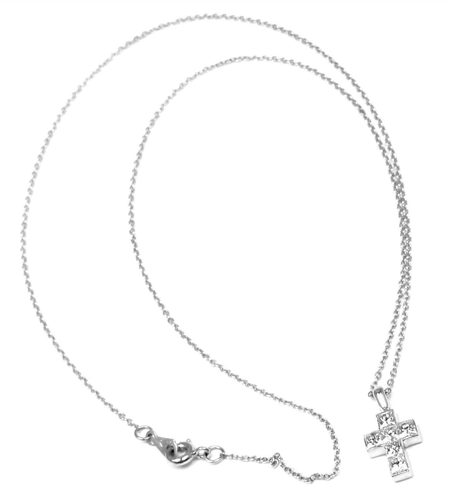 Cartier Diamond Cross Platinum Pendant Necklace 1