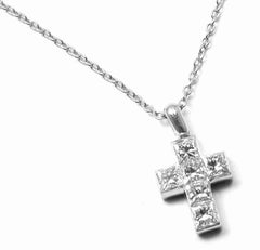 Cartier Diamond Cross Platinum Pendant Necklace