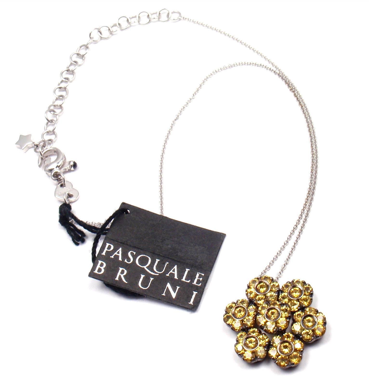 Women's or Men's Pasquale Bruni Yellow Sapphire White Gold Pendant Necklace