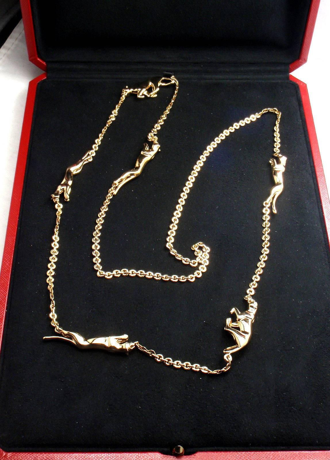 Cartier 6 Panther Panthere Long Link Yellow Gold Necklace 5