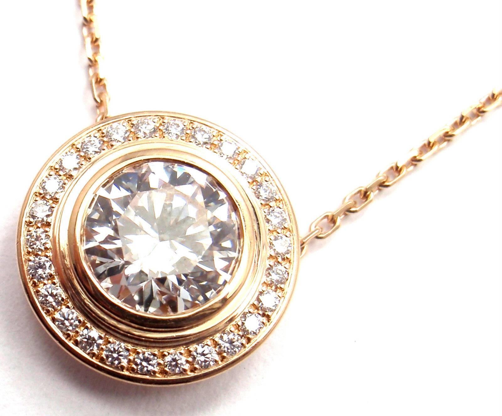 Cartier D'Amour 1.04 Carat Diamond Rose Gold Pendant Necklace 1