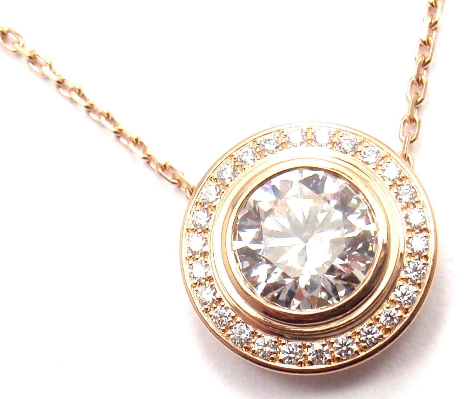 Cartier D'Amour 1.04 Carat Diamond Rose Gold Pendant Necklace 2