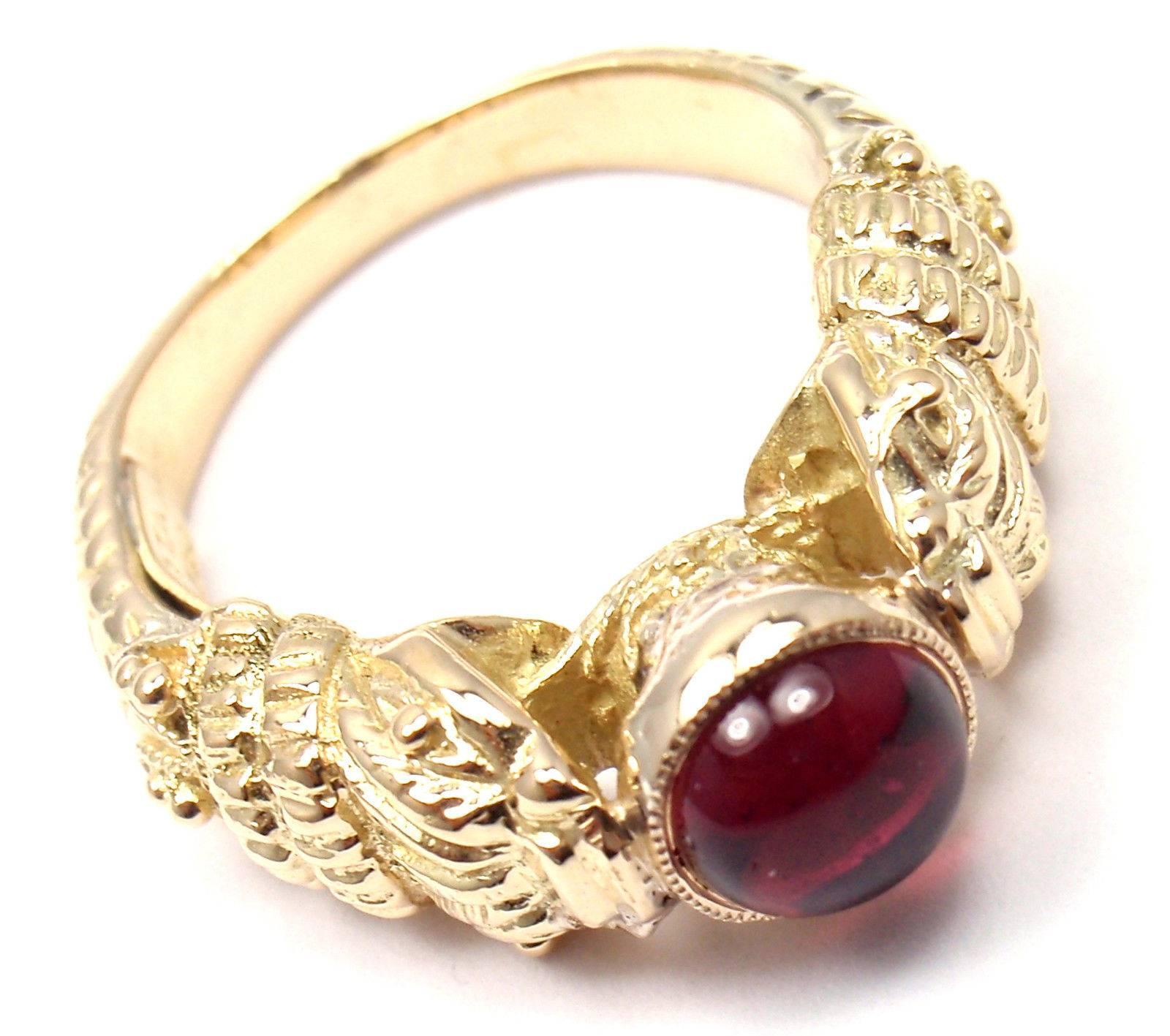 Zolotas Greece Pink Tourmaline Yellow Gold Band Ring In New Condition In Holland, PA