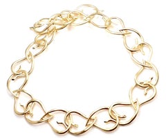 Vintage Tiffany & Co. Large Leaf Yellow Gold Link Necklace