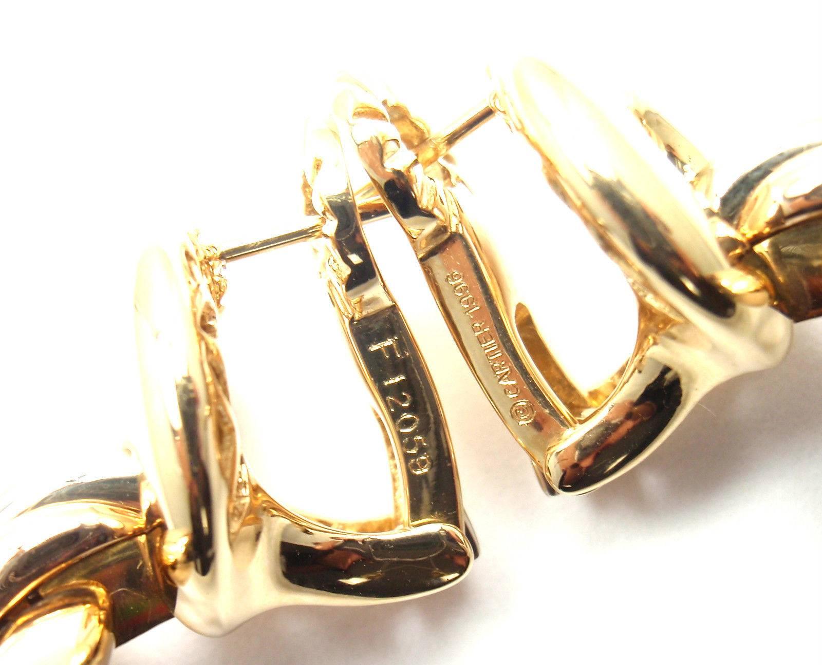 Women's or Men's Cartier Trinity Drop Tri-Color Gold Earrings