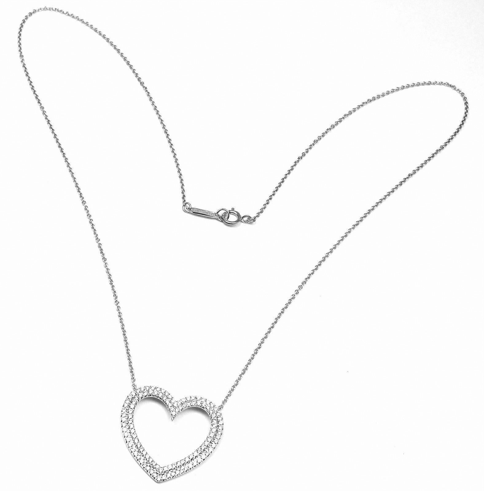 Tiffany & Co. Metro Large Heart White Gold Pendant Necklace In New Condition In Holland, PA