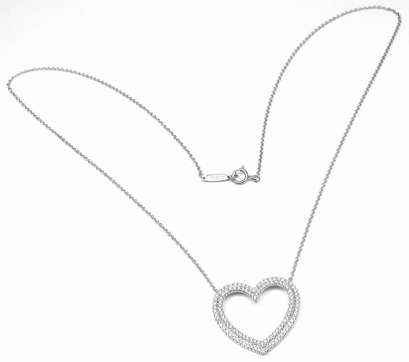 Tiffany & Co. Metro Large Heart White Gold Pendant Necklace 1