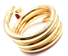 Ponte Vecchio Ruby Diamond Puzzle Stacking Snake Yellow Gold Band Ring