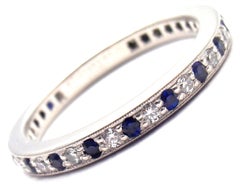 Tiffany & Co. Legacy Diamond Sapphire Platinum Band Ring