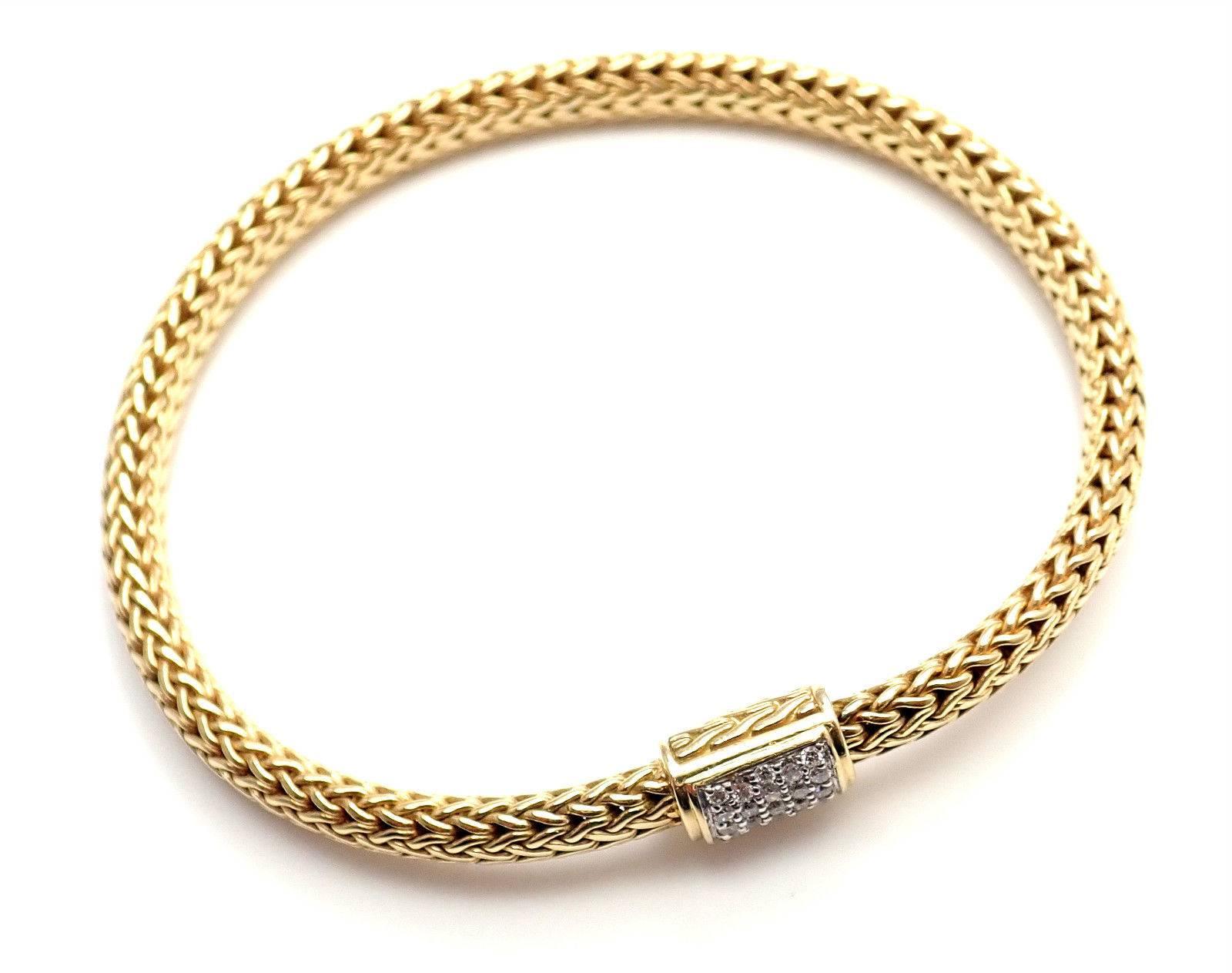 John Hardy Classic Chain Diamond Yellow Gold Bracelet 4