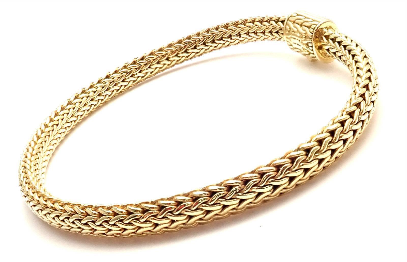 Women's or Men's John Hardy Classic Chain Diamond Yellow Gold Bracelet
