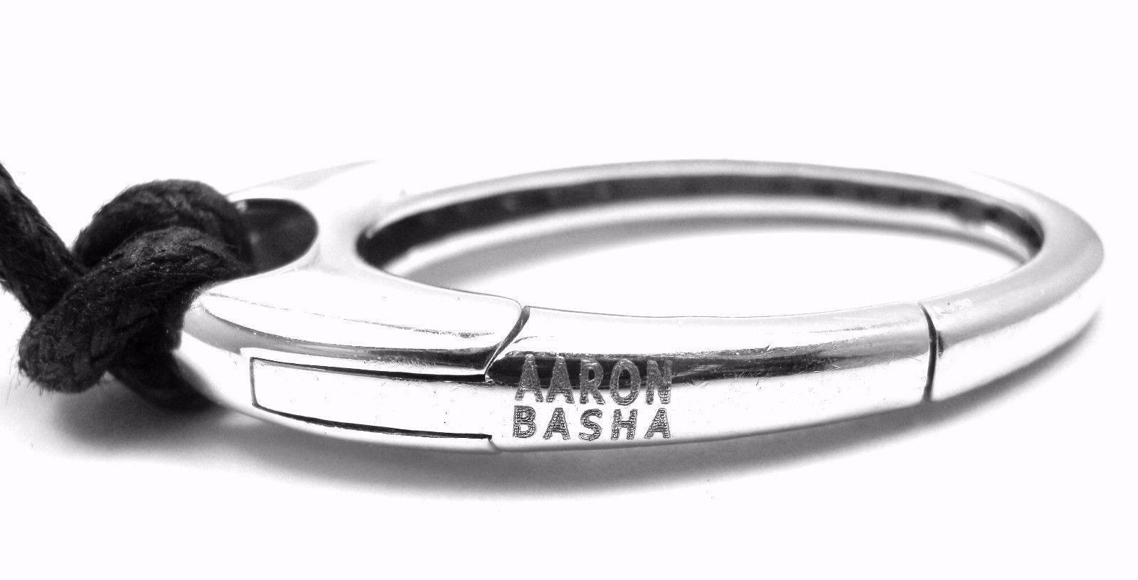 Women's or Men's Aaron Basha Diamond Oval White Gold Pendant Enhancer