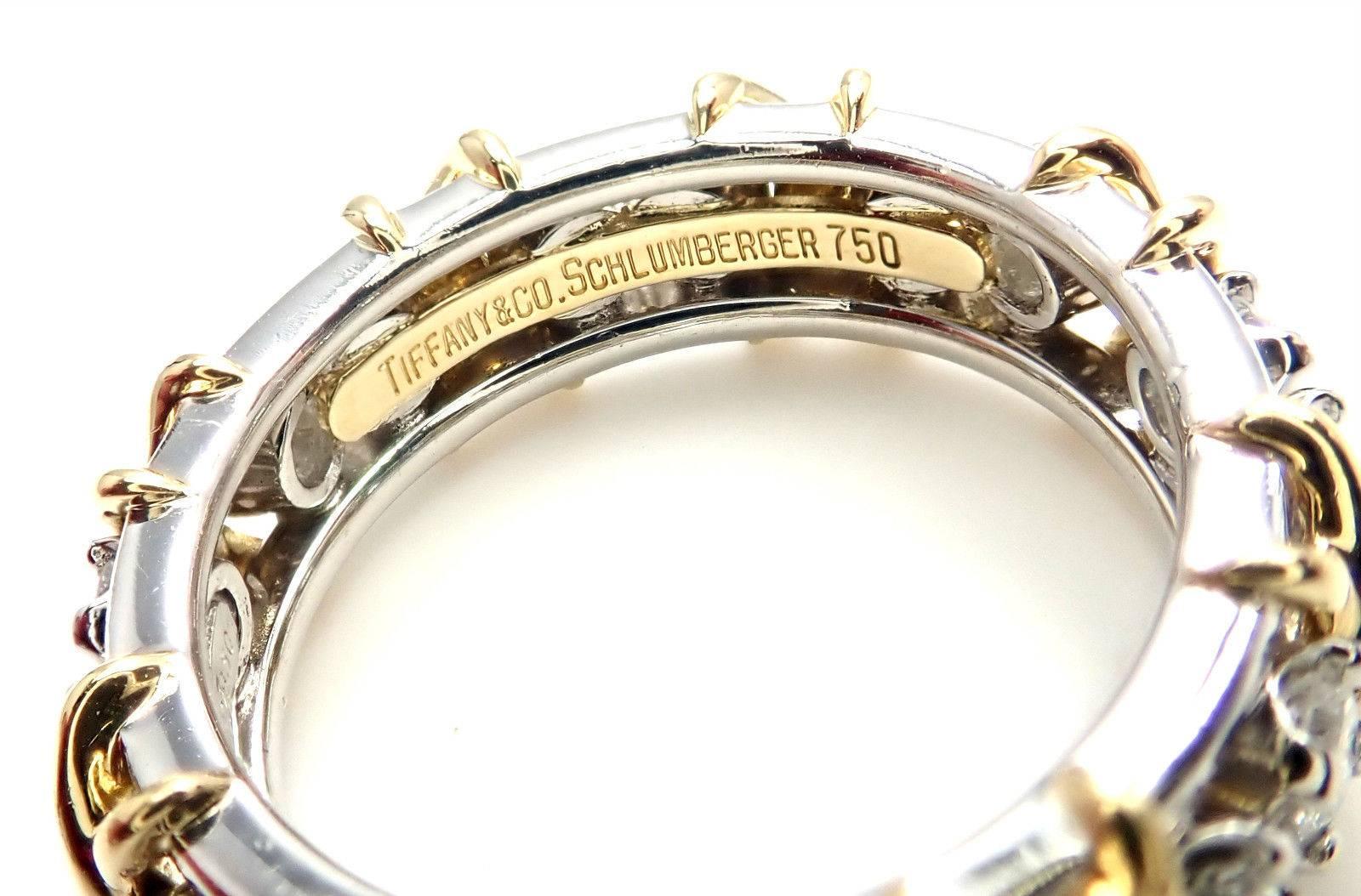 Tiffany & Co. Jean Schlumberger 16-Stone Diamond Gold Platinum Band Ring 2