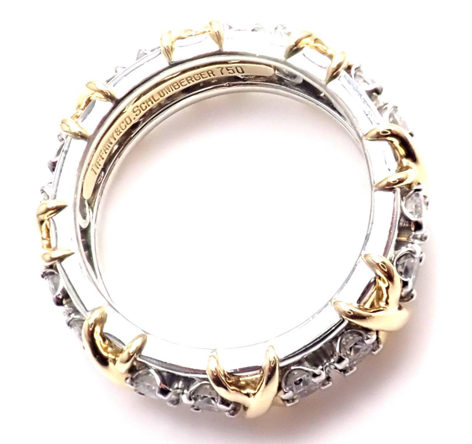 Tiffany & Co. Jean Schlumberger 16-Stone Diamond Gold Platinum Band Ring 4