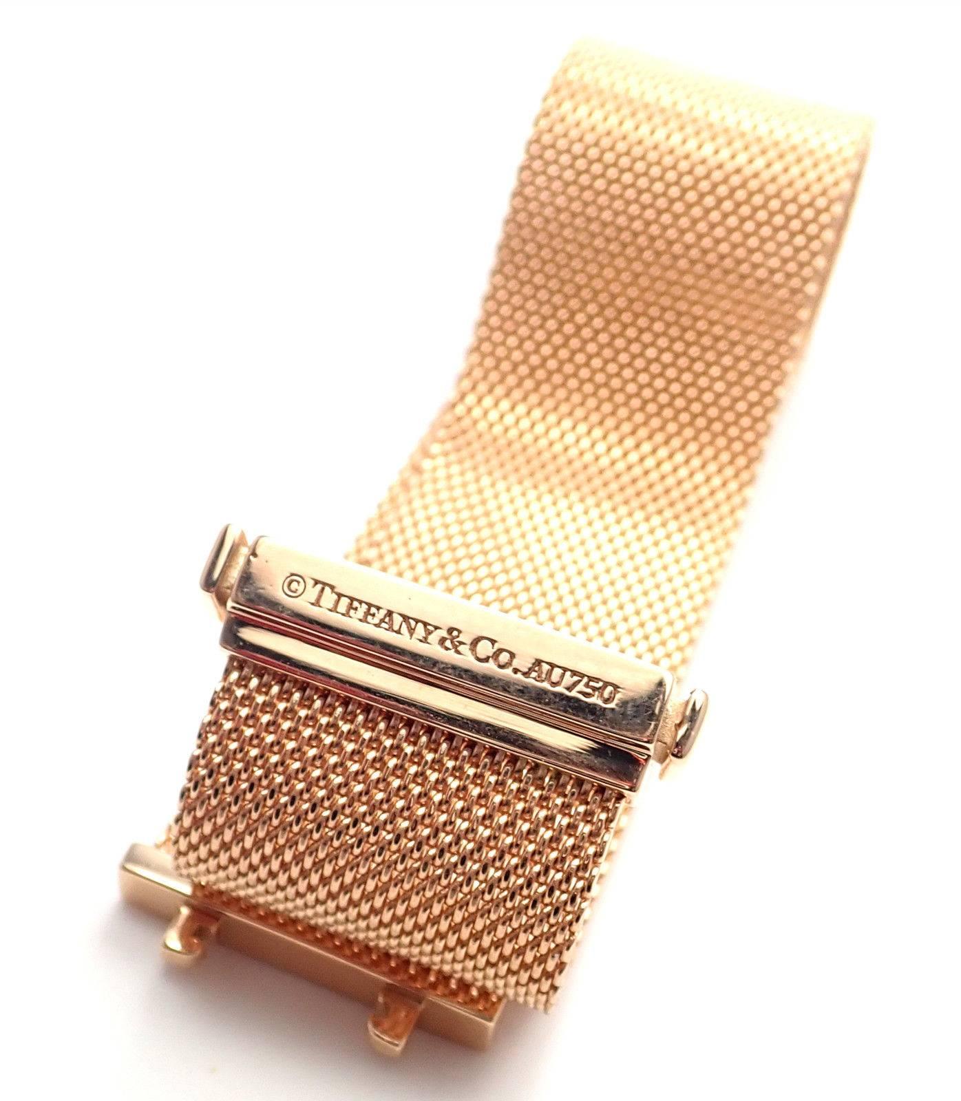 Tiffany & Co. Somerset Diamond Wide Mesh Rose Gold Bracelet 2