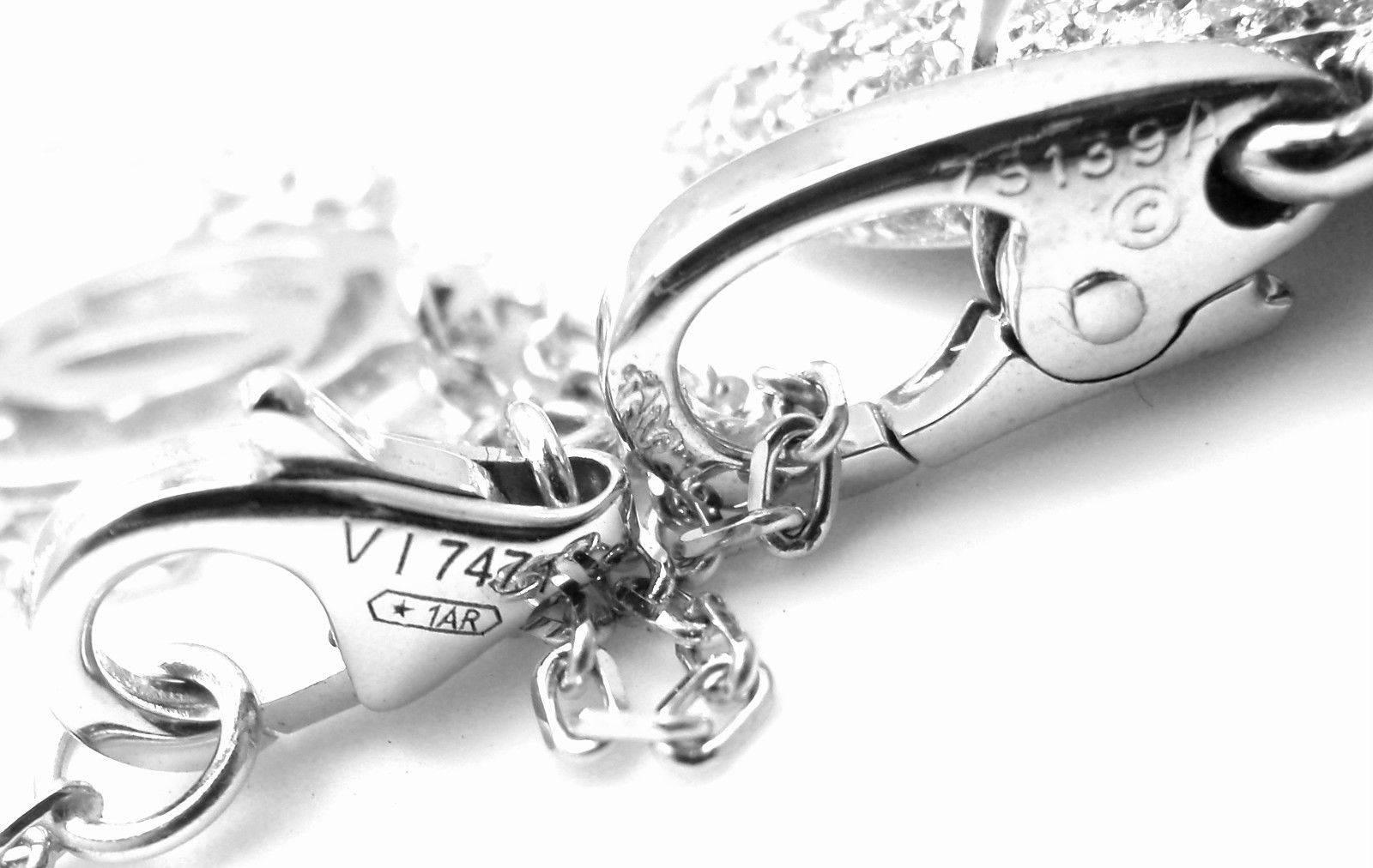 Women's or Men's Cartier Panther Diamond White Gold Pendant Necklace