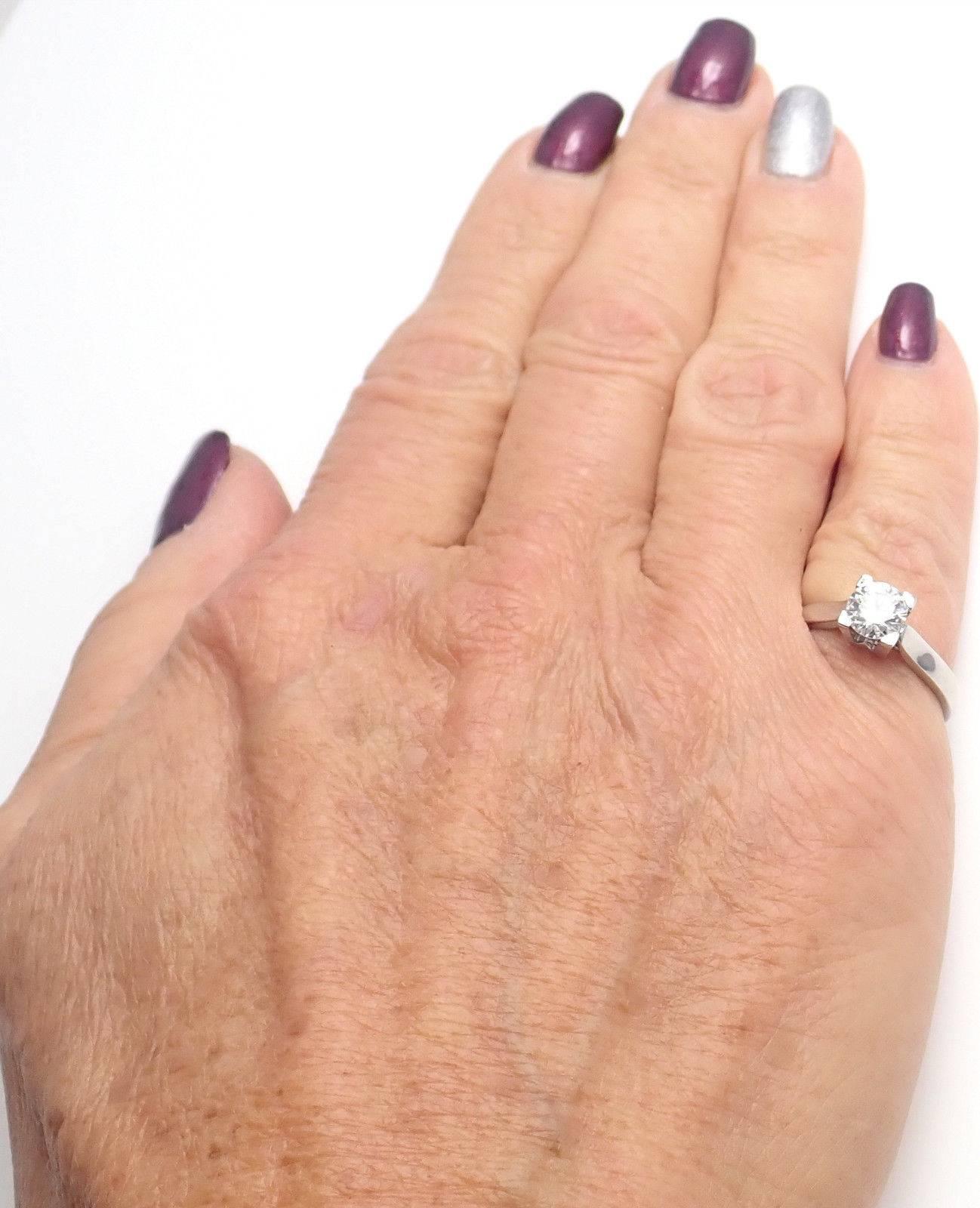 Women's or Men's Harry Winston .71 Carat VVS2/F Diamond Solitaire Platinum Engagement Ring
