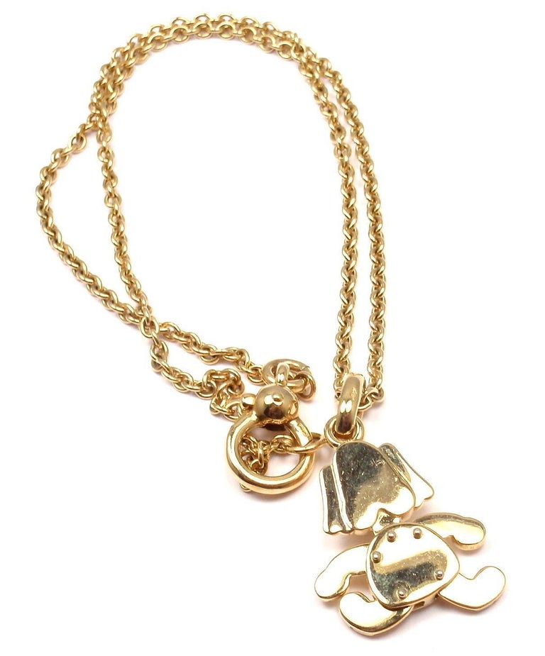 Pomellato Dog Pendant Link Yellow Gold Chain Necklace at 1stDibs dog