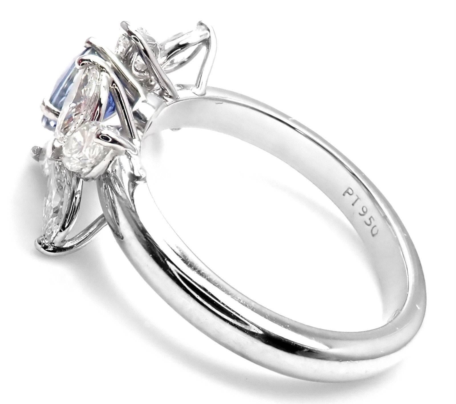Women's or Men's Tiffany & Co. Victoria Diamond Sapphire Platinum Band Ring