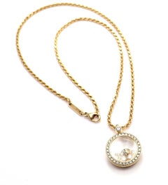 Chopard Happy Diamond Sapphire Fish Yellow Gold Pendant Necklace