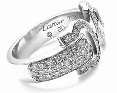 Cartier Diamond Double C White Gold Band Ring