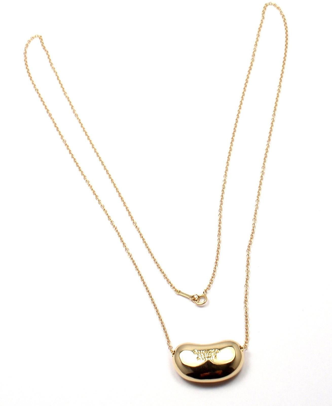 Tiffany & Co. Elsa Peretti Large Bean Yellow Gold Chain Necklace 3