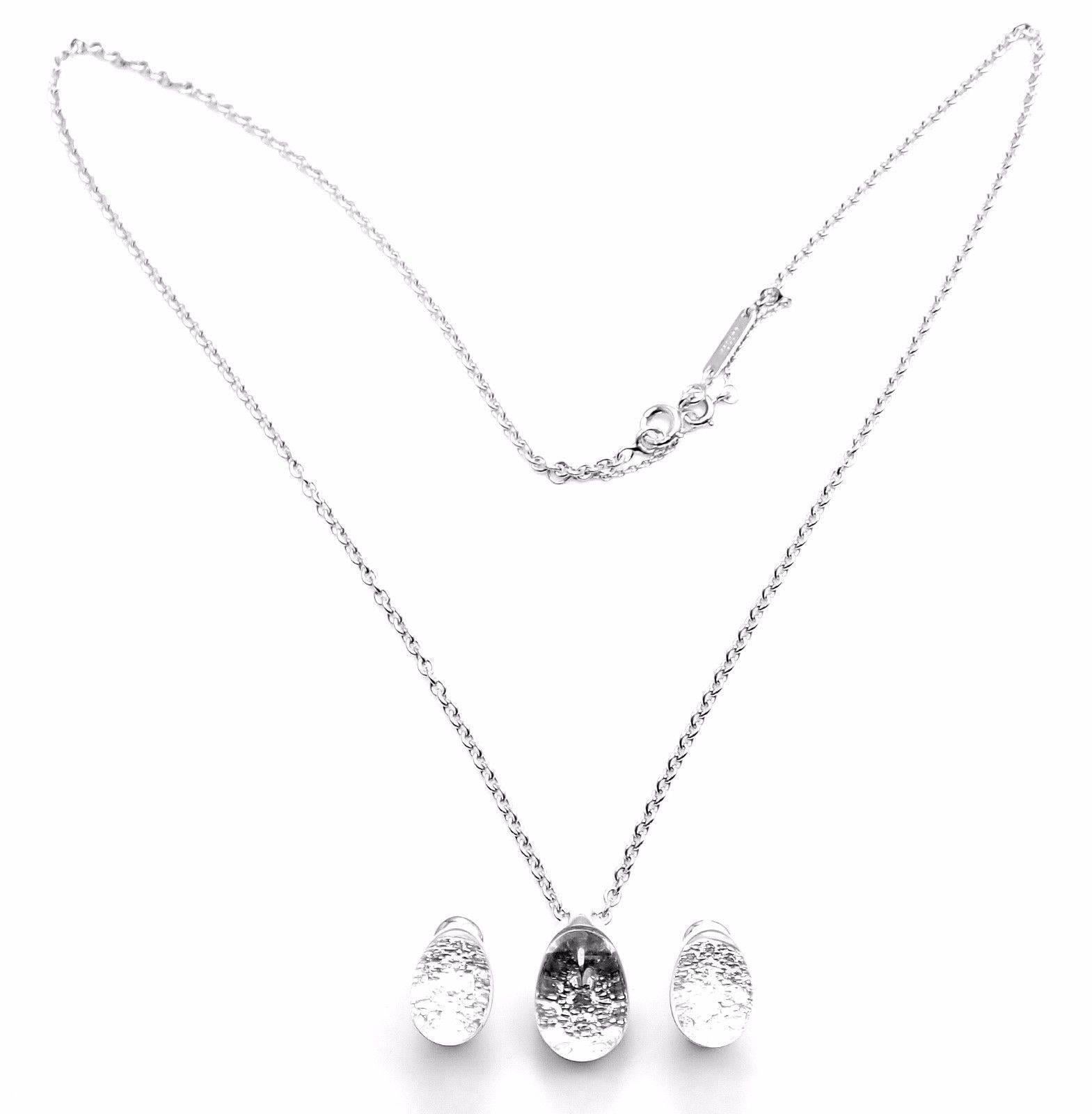 Myst de Cartier Rock Crystal Diamond White Gold Set of Necklace and Earrings In New Condition In Holland, PA