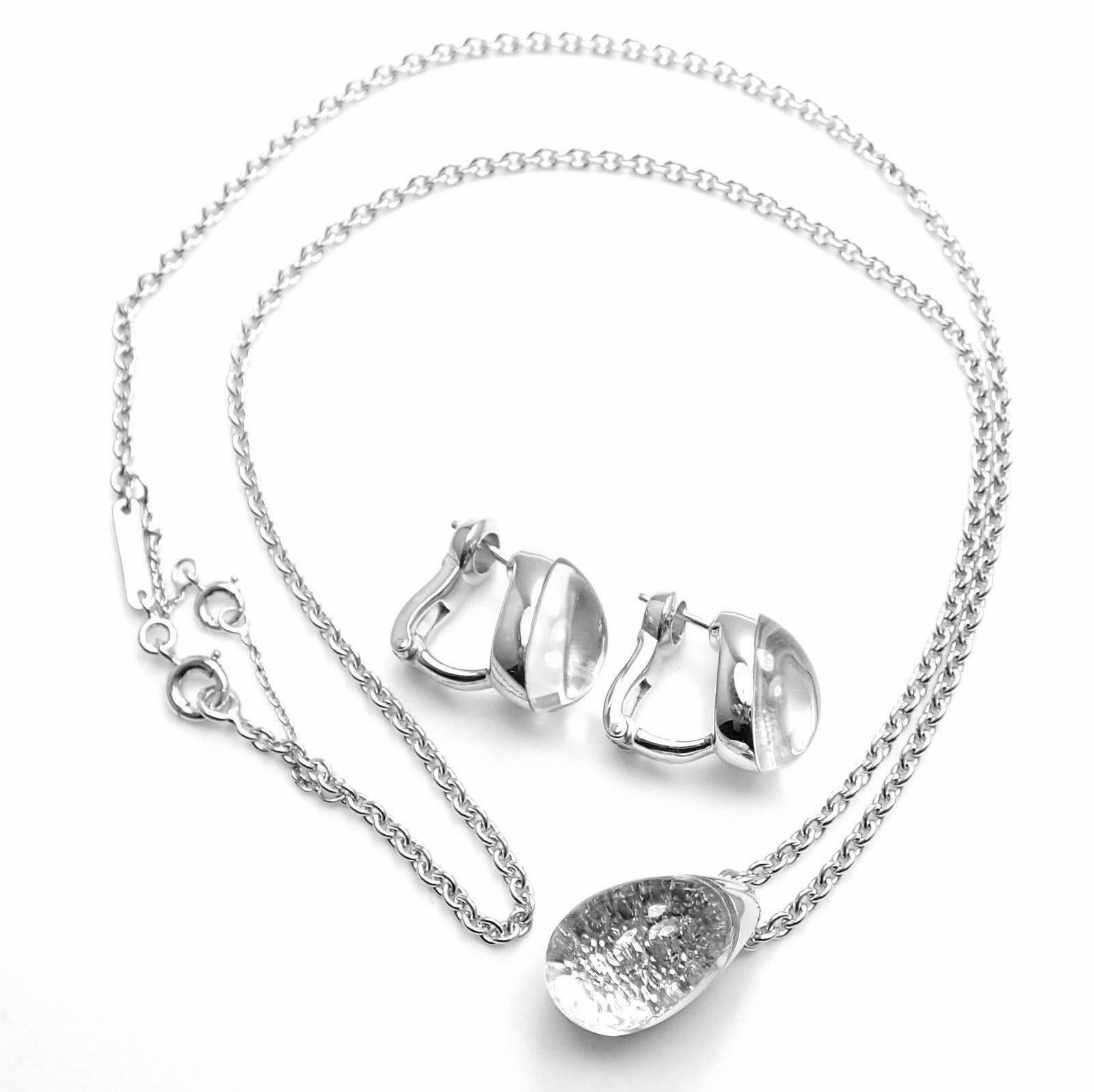 Women's or Men's Myst de Cartier Rock Crystal Diamond White Gold Set of Necklace and Earrings