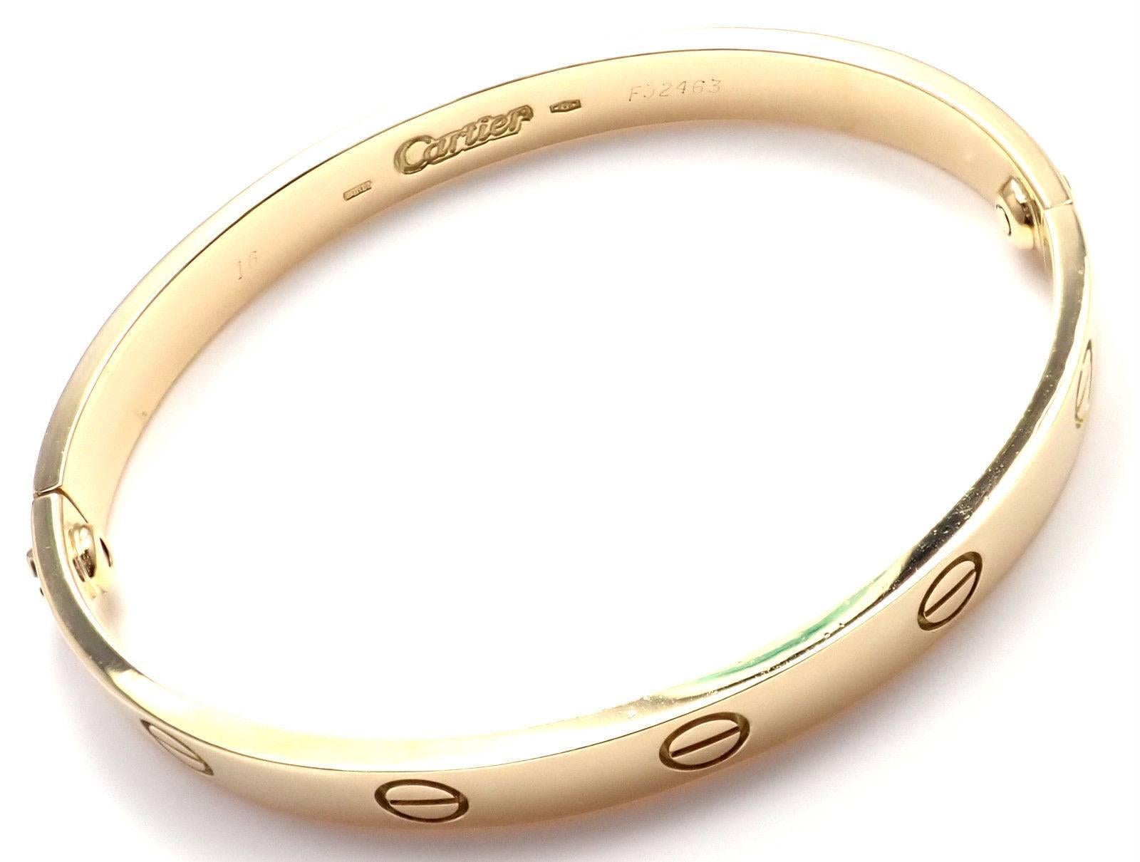 Cartier Love Yellow Gold Bangle Bracelet 1