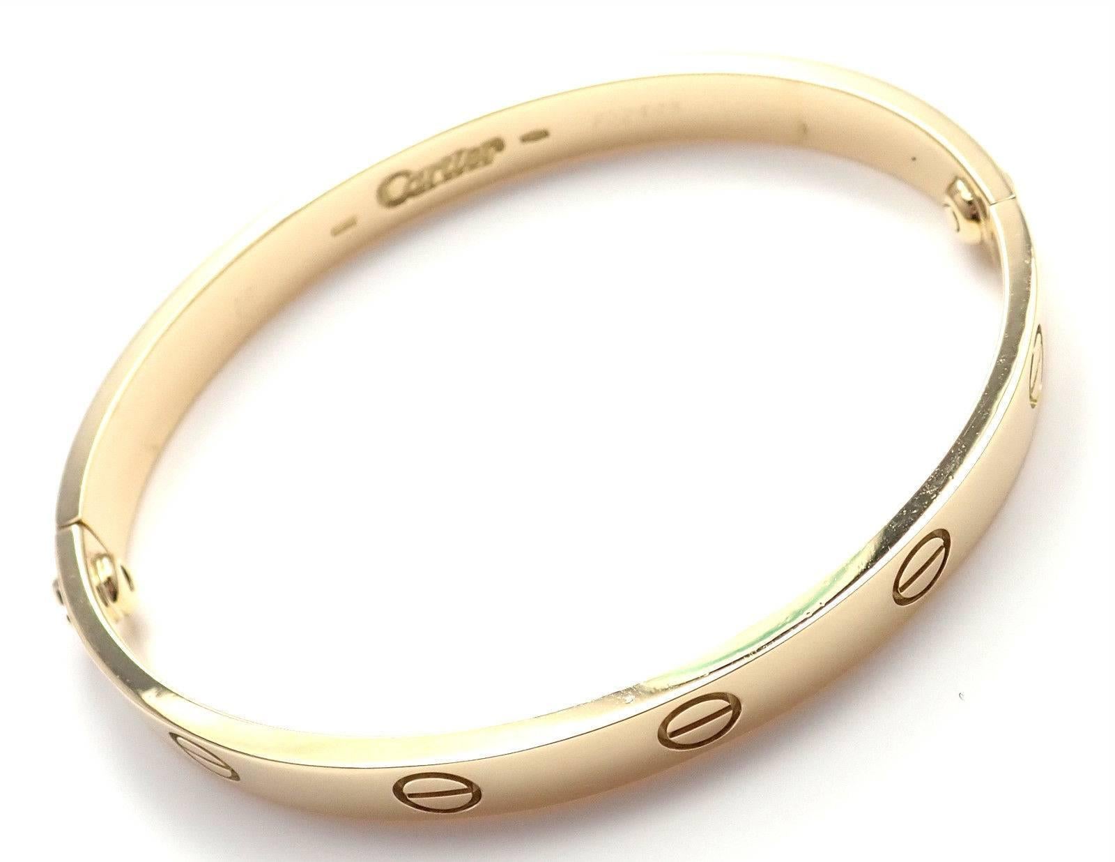 Women's or Men's Cartier Love Yellow Gold Bangle Bracelet