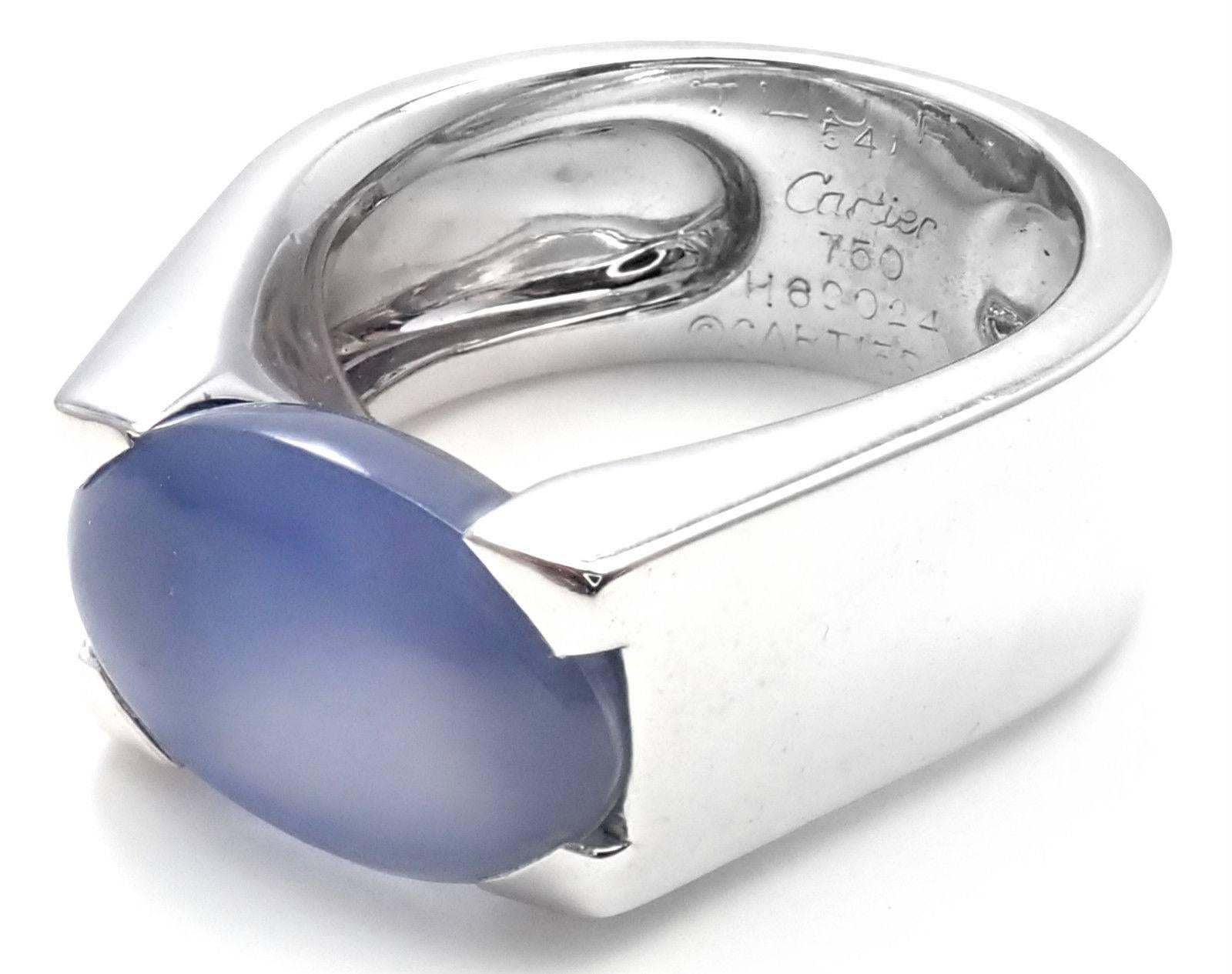 Cartier Large Chalcedony White Gold Ring 1