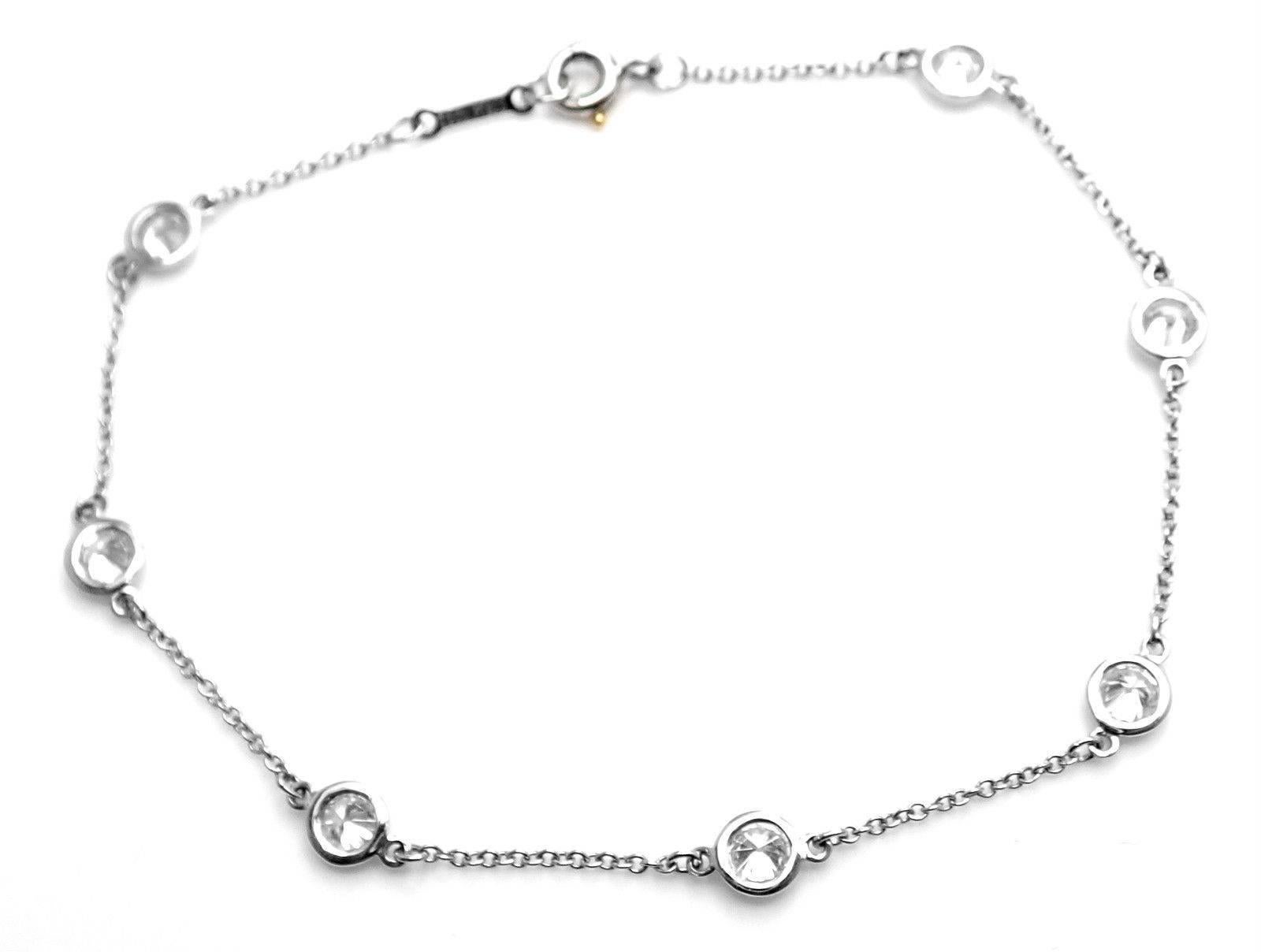 Women's or Men's Tiffany & Co. Elsa Peretti Diamond by the Yard Platinum Link Bracelet
