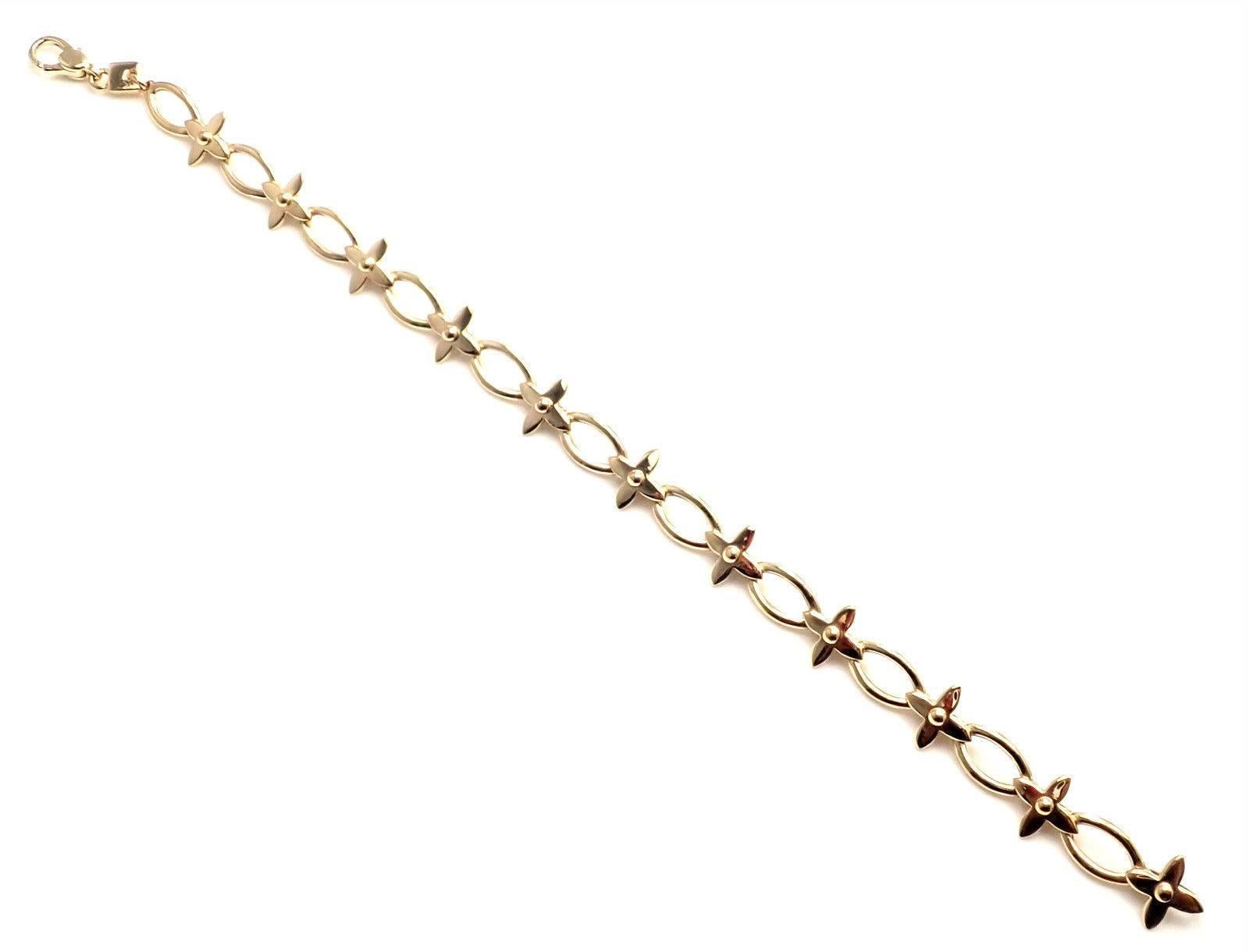 Louis Vuitton Idylle Blossom Yellow Gold Link Bracelet In New Condition In Holland, PA