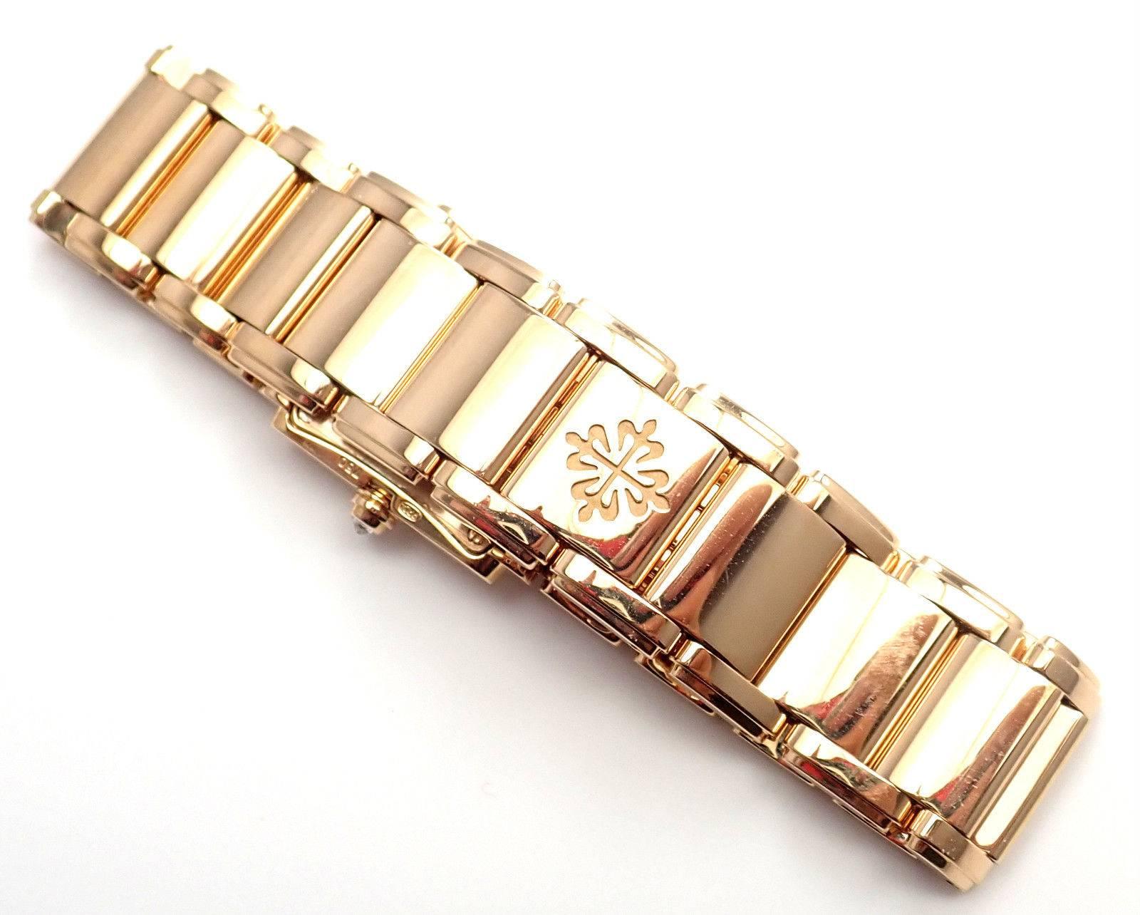 Women's or Men's Patek Philippe Ladies Rose Gold Diamond Twenty 4 Quartz Wristwatch Ref 4908/11R