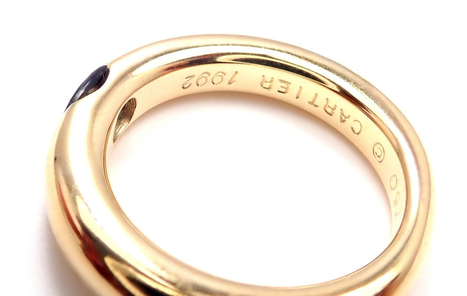 Cartier Ellipse Saphir Gelbgold Band Ring 1