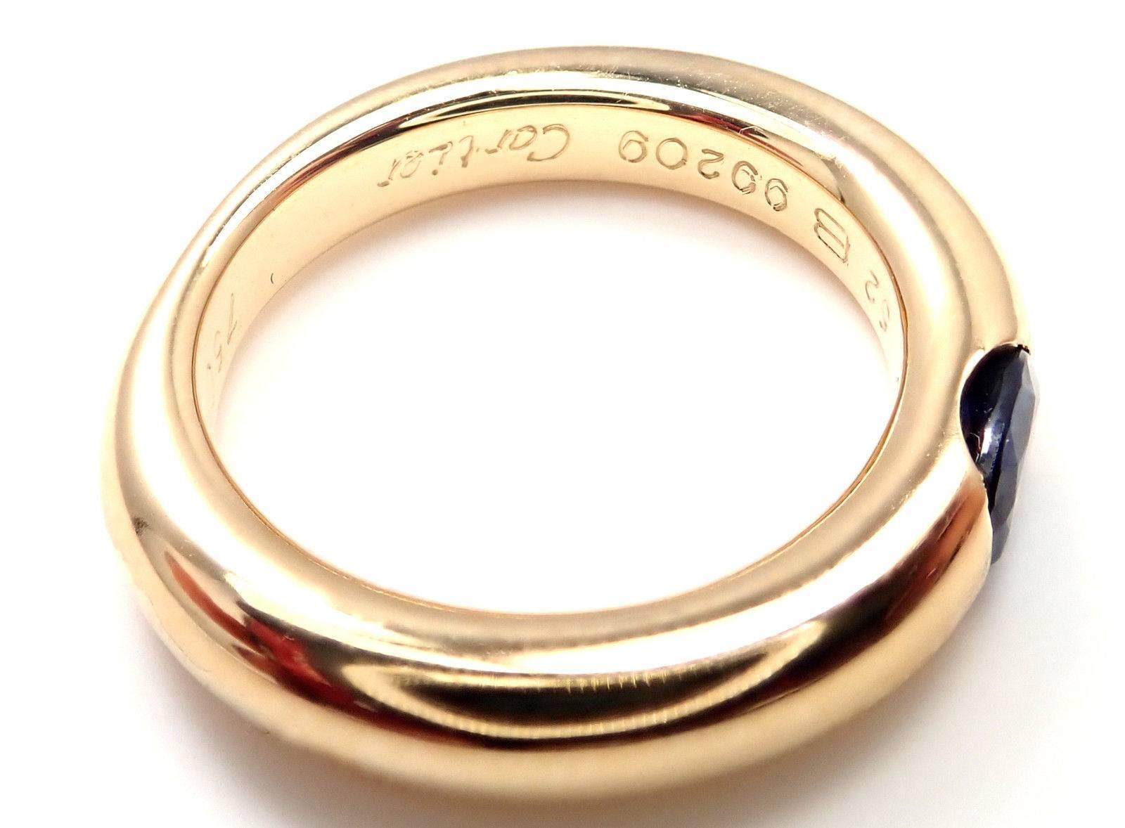 Cartier Ellipse Saphir Gelbgold Band Ring 3
