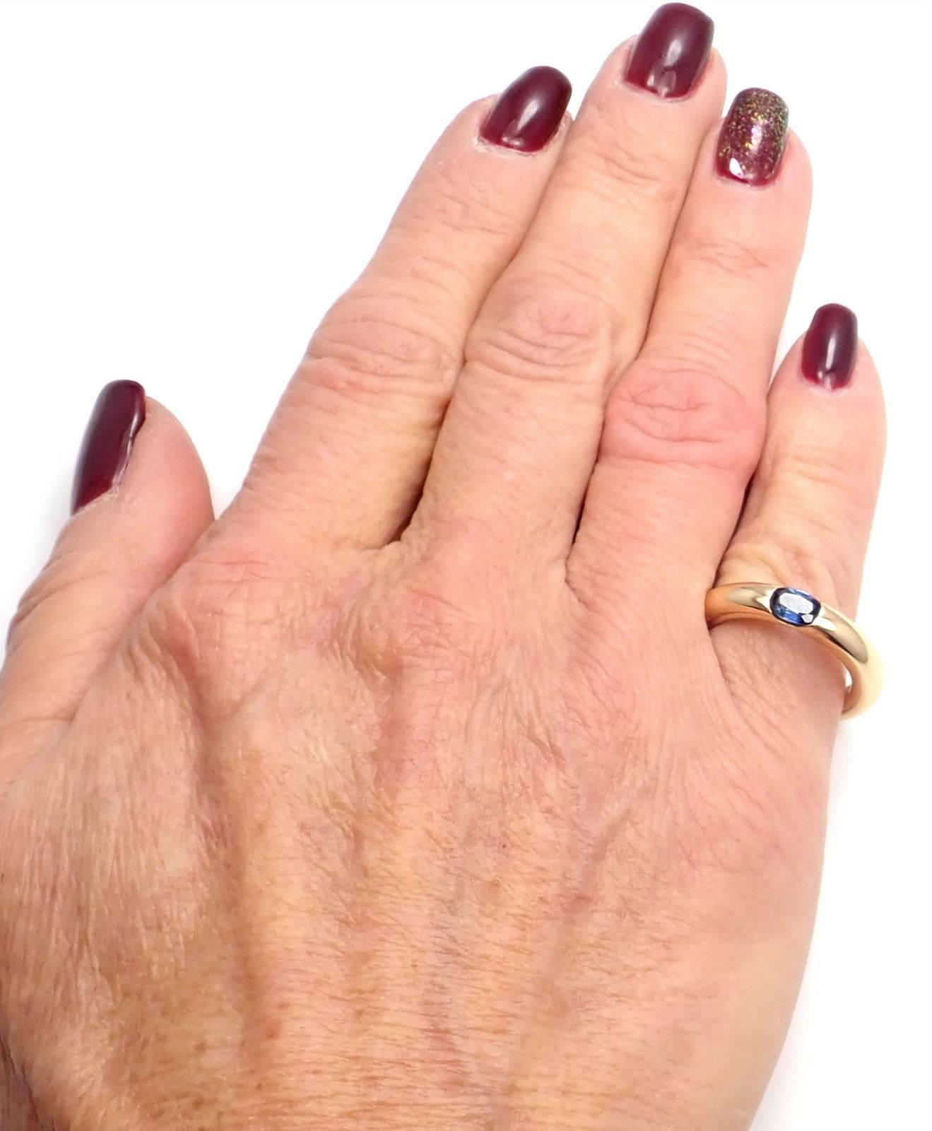 Cartier Ellipse Saphir Gelbgold Band Ring 5